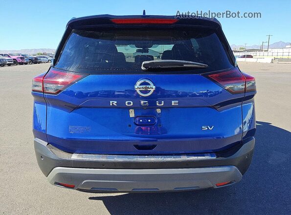 5N1AT3BA6MC836138 2021 NISSAN ROGUE Blue უკანა ხედი