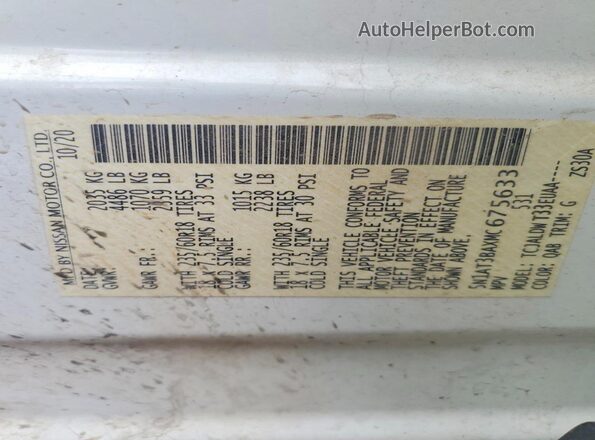 5N1AT3BAXMC675633 2021 NISSAN ROGUE White Սալոնի 360 աստիճան տեսք