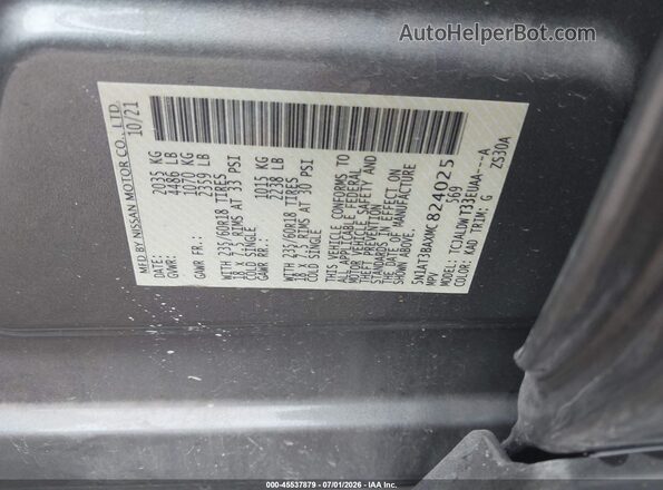 5N1AT3BAXMC824025 2021 NISSAN ROGUE Gray Engine compartment view