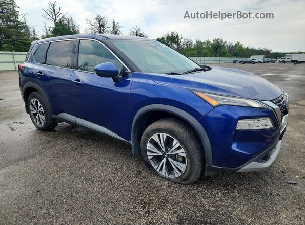 5N1AT3BB1MC815481 2021 NISSAN ROGUE Blue Delantero derecho