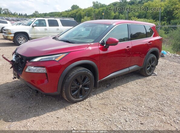 5N1AT3BB5MC839086 2021 NISSAN ROGUE Red წინა მარცხენა ხედი სამი მეოთხედიდან