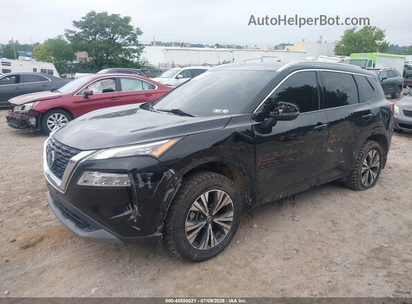 5N1AT3BB6MC802967 2021 NISSAN ROGUE Black Առջևի ձախ երեք քառորդ տեսարան