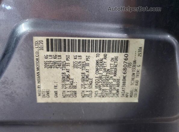 5N1AT3BB8MC680760 2021 NISSAN ROGUE Gray Widok komory silnika