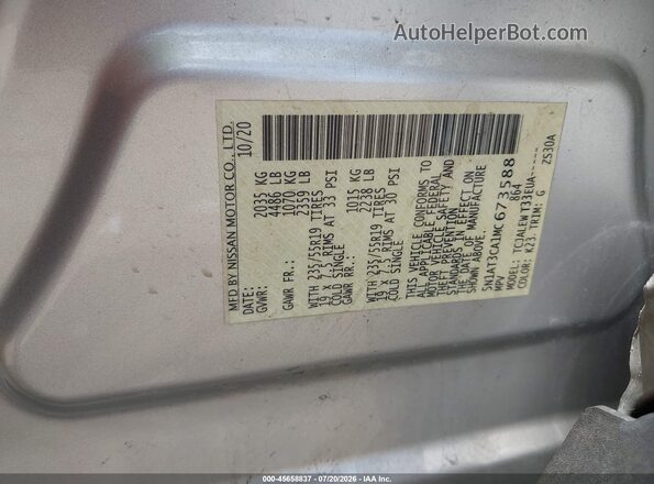 5N1AT3CA1MC673588 2021 NISSAN ROGUE Серебряный Вид подкапотного пространства
