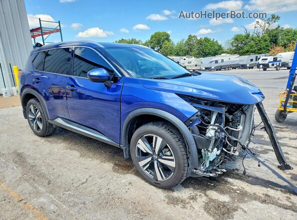 5N1AT3CA9MC730748 2021 NISSAN ROGUE Blue Առջևի աջ