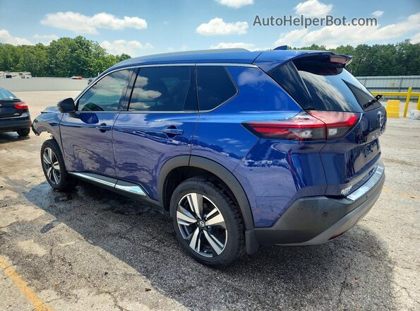 5N1AT3CA9MC730748 2021 NISSAN ROGUE Blue Հետևի ձախ