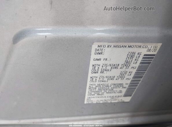 5N1AZ2AS0LN166480 2020 NISSAN MURANO Silver Շարժիչի բաժամունքի տեսք