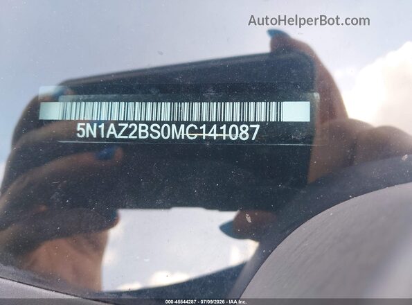 5N1AZ2BS0MC141087 2021 NISSAN MURANO Черный Вид подкапотного пространства