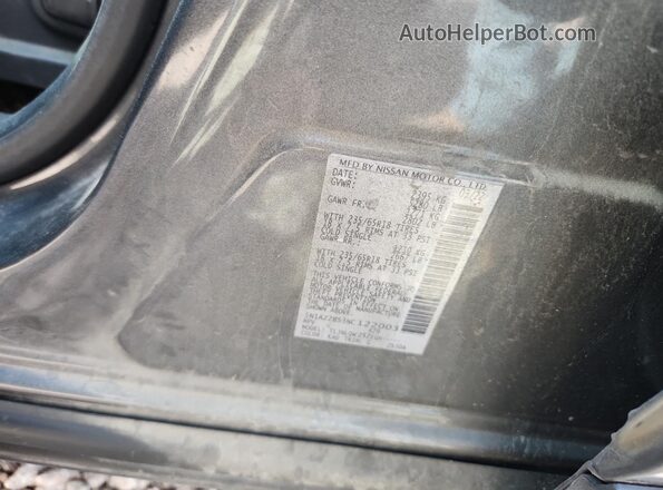 5N1AZ2BS3NC122003 2022 NISSAN MURANO Gray VIN კოდის სტიკერის ხედი