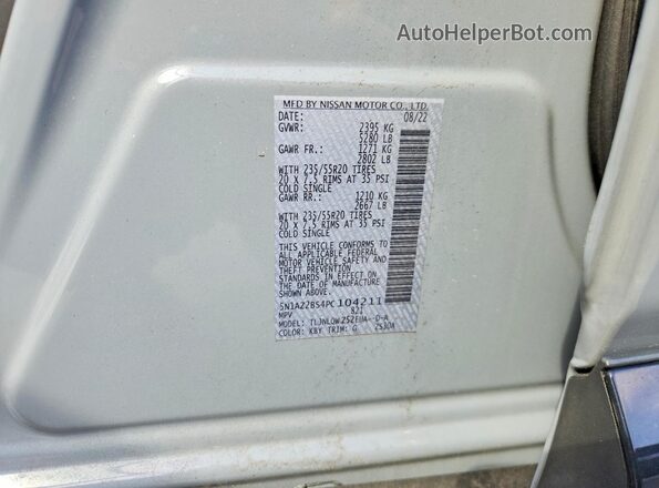 5N1AZ2BS4PC104211 2023 NISSAN MURANO Silver Widok wnętrza 360 stopni