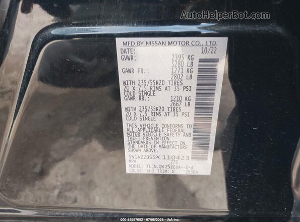 5N1AZ2BS5PC110423 2023 NISSAN MURANO Black Widok komory silnika