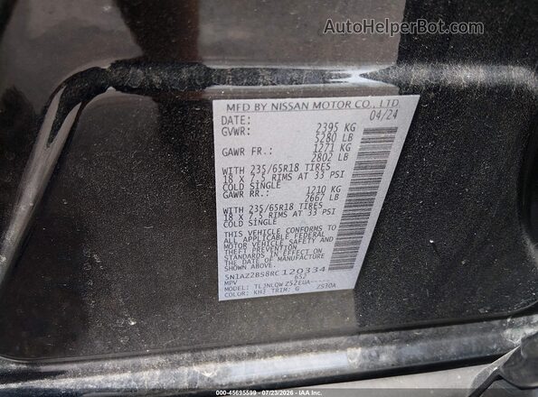 5N1AZ2BS8RC120334 2024 NISSAN MURANO Black Widok komory silnika