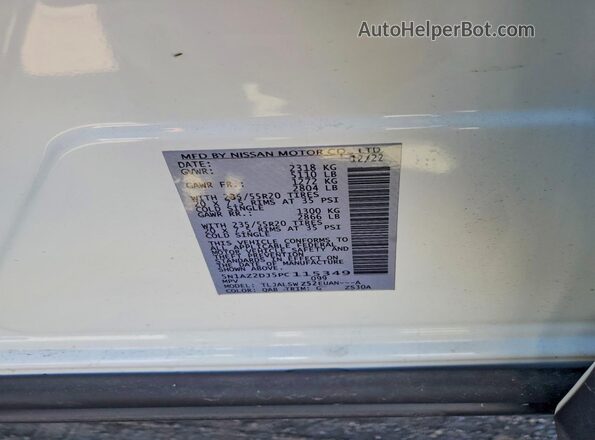 5N1AZ2DJ5PC115349 2023 NISSAN MURANO White Vista del compartimento del motor