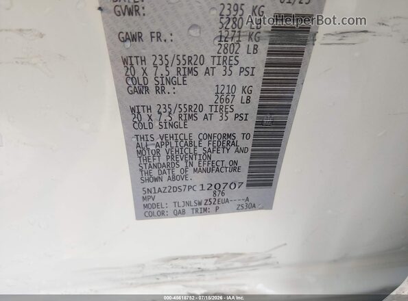 5N1AZ2DS7PC120707 2023 NISSAN MURANO White Widok komory silnika