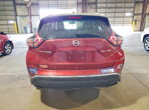 5N1AZ2MH2GN138265 2016 NISSAN MURANO Red Вид ззаду