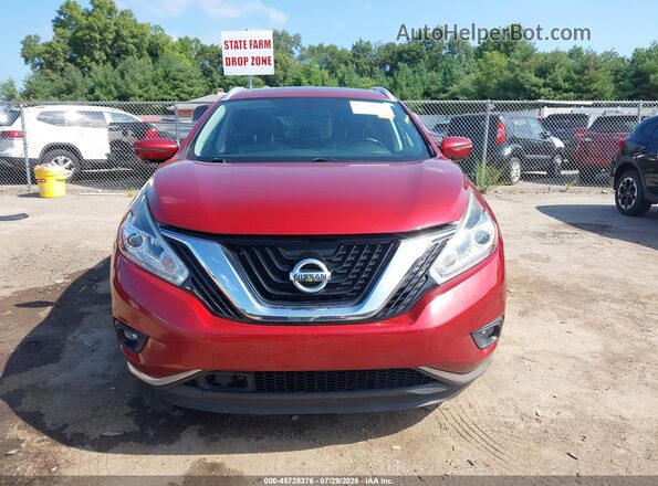 5N1AZ2MH2GN148214 2016 NISSAN MURANO Красный Вид задней части салона