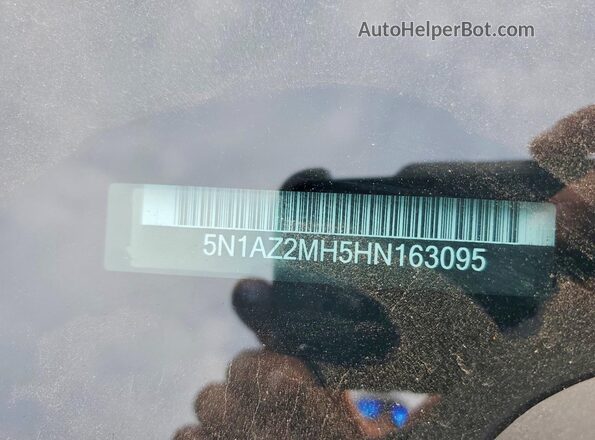 5N1AZ2MH5HN163095 2017 NISSAN MURANO Black Вид наклейки з VIN-кодом