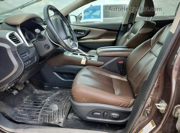 5N1AZ2MHXJN108938 2018 NISSAN MURANO Brown წინა სალონის ხედი