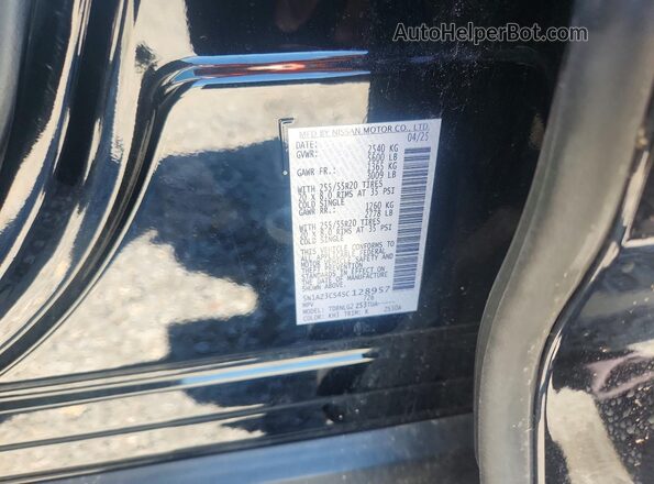 5N1AZ3CS4SC128957 2025 NISSAN MURANO Black VIN կոդի պիտակի տեսք