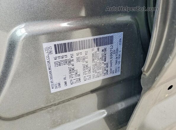 5N1BT3AA0TC699752 2026 NISSAN ROGUE Серый Вид наклейки с VIN-кодом
