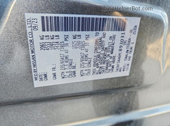 5N1BT3AA6PC893031 2023 NISSAN ROGUE Серый Панорамный вид салона 360°
