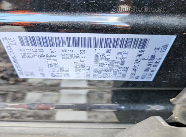 5N1BT3AA9PC929908 2023 NISSAN ROGUE Black Vista de la etiqueta del VIN