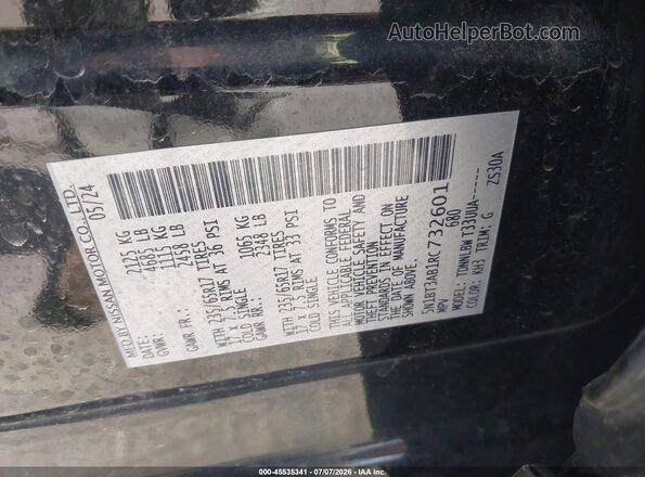 5N1BT3AB1RC732601 2024 NISSAN ROGUE Black Vista del compartimento del motor
