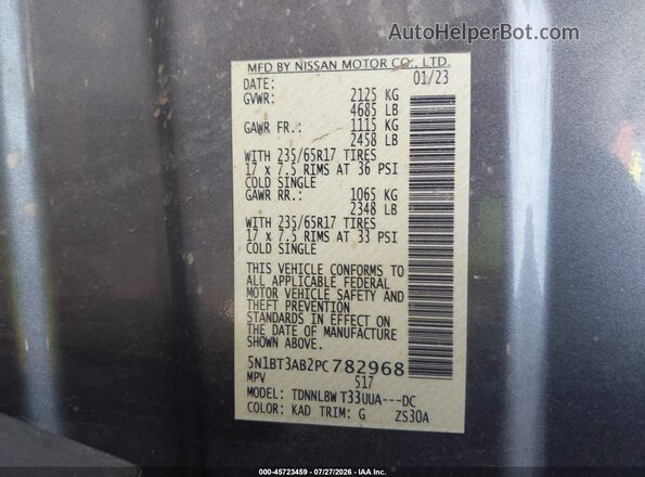 5N1BT3AB2PC782968 2023 NISSAN ROGUE Серый Вид подкапотного пространства