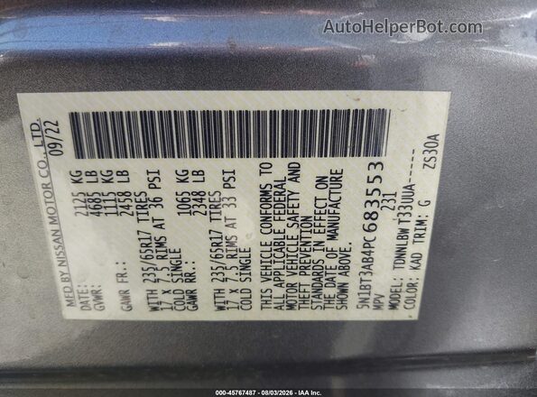 5N1BT3AB4PC683553 2023 NISSAN ROGUE Gray Vista del compartimento del motor