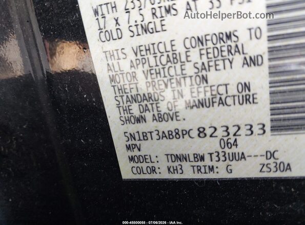 5N1BT3AB8PC823233 2023 NISSAN ROGUE Black Widok komory silnika