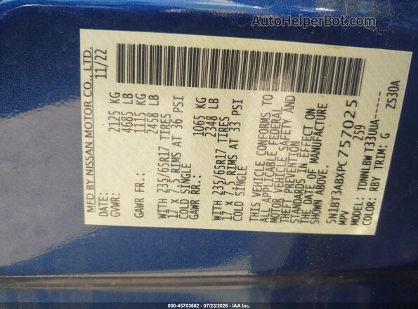 5N1BT3ABXPC757025 2023 NISSAN ROGUE Dark Blue Widok komory silnika