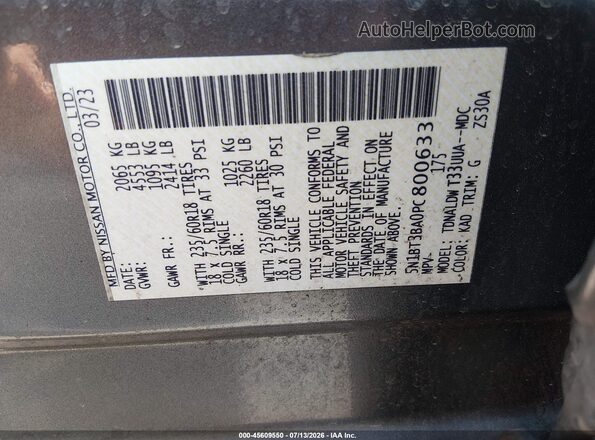 5N1BT3BA0PC800633 2023 NISSAN ROGUE Gray Vista del compartimento del motor