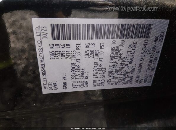5N1BT3BA0PC915040 2023 NISSAN ROGUE Black ძრავის განყოფილების ხედი