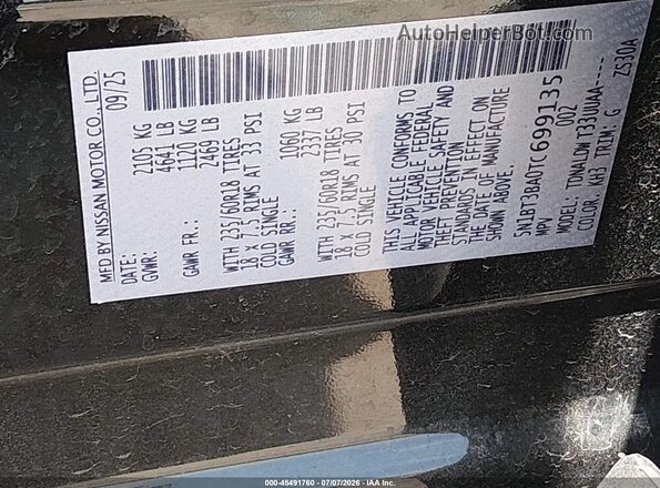 5N1BT3BA0TC699135 2026 NISSAN ROGUE Black Widok komory silnika