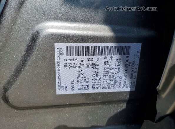 5N1BT3BA1TC685969 2026 NISSAN ROGUE Gray Widok naklejki z numerem VIN