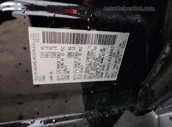 5N1BT3BA2SC828992 2025 NISSAN ROGUE Black Vista de la etiqueta del VIN