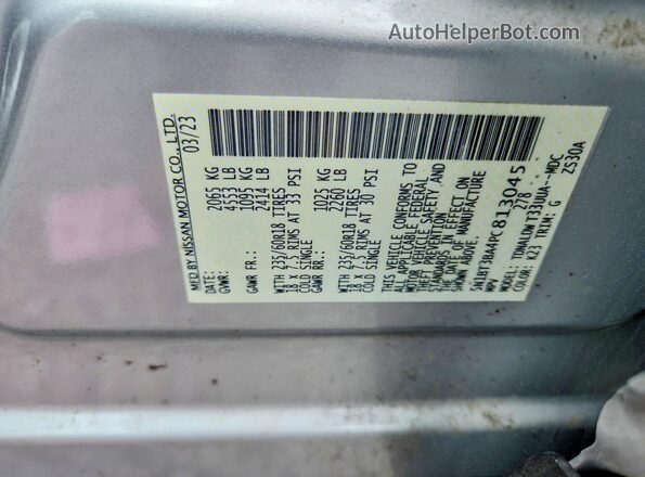 5N1BT3BA4PC813045 2023 NISSAN ROGUE Silver Vista de la etiqueta del VIN