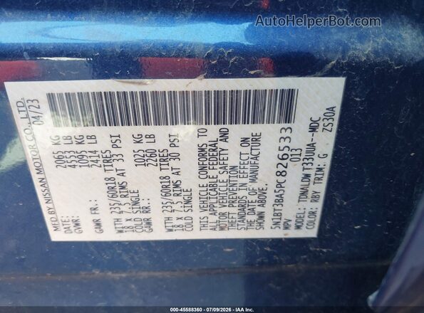 5N1BT3BA5PC826533 2023 NISSAN ROGUE Blue Вид підкапотного простору