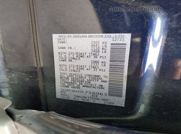 5N1BT3BA5TC756963 2026 NISSAN ROGUE Blue Vista interior de 360 grados