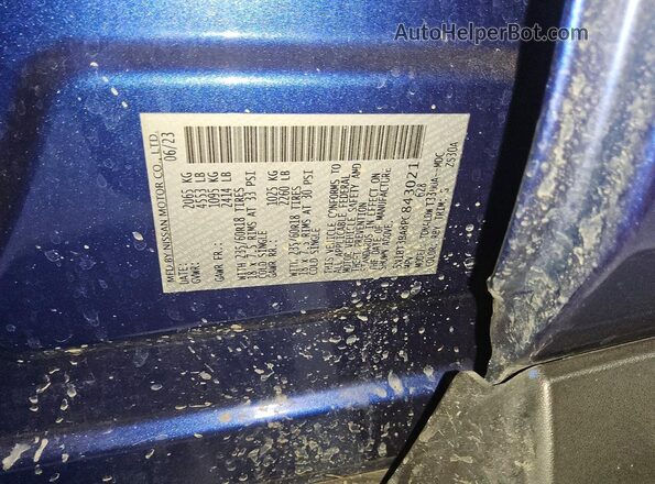 5N1BT3BA8PC843021 2023 NISSAN ROGUE Blue Widok naklejki z numerem VIN