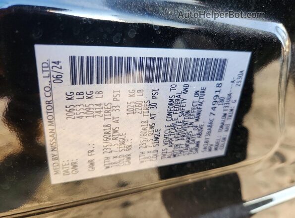 5N1BT3BA8RC749918 2024 NISSAN ROGUE Black VIN კოდის სტიკერის ხედი