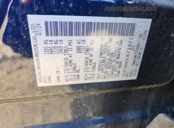 5N1BT3BAXSC671972 2025 NISSAN ROGUE Blue Vista del compartimento del motor
