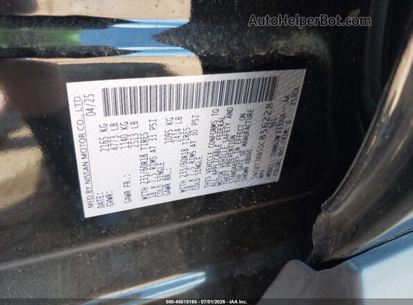 5N1BT3BB5SC856228 2025 NISSAN ROGUE Black Engine compartment view