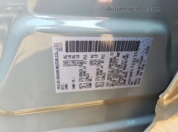 5N1BT3BB6TC719235 2026 NISSAN ROGUE Серебряный Вид наклейки с VIN-кодом