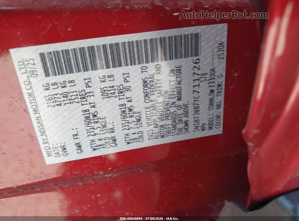 5N1BT3BB7TC711726 2026 NISSAN ROGUE Красный Вид подкапотного пространства