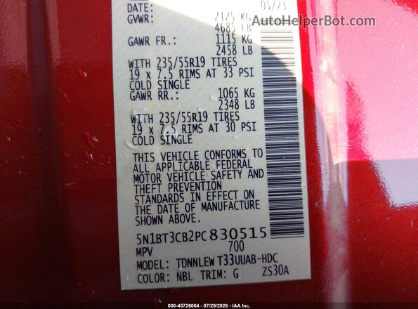 5N1BT3CB2PC830515 2023 NISSAN ROGUE Красный Вид подкапотного пространства