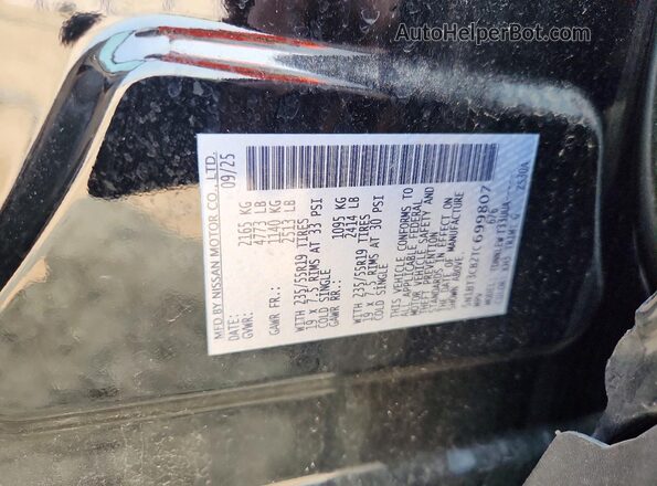 5N1BT3CB2TC699807 2026 NISSAN ROGUE Черный Вид наклейки с VIN-кодом