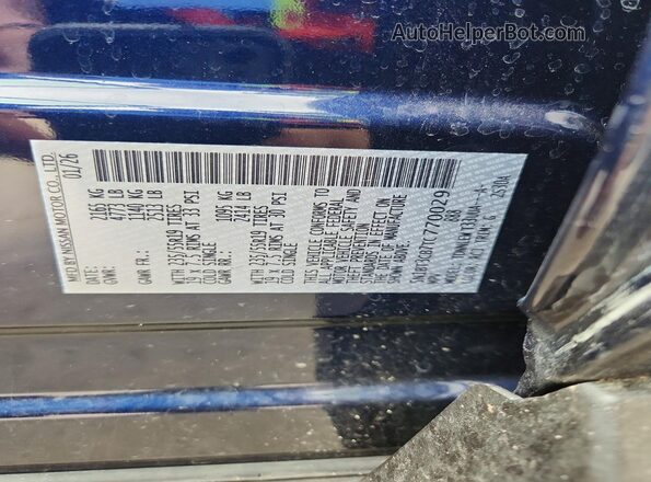 5N1BT3CB7TC770029 2026 NISSAN ROGUE Синий Вид наклейки с VIN-кодом