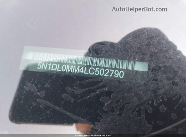 5N1DL0MM4LC502790 2020 INFINITI QX60 Белый Вид подкапотного пространства