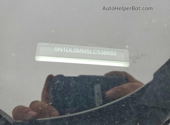 5N1DL0MM5LC538889 2020 INFINITI QX60 White Vista de la etiqueta del VIN